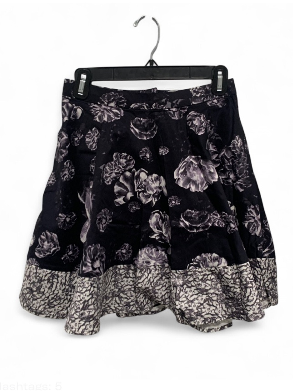 Prabal Gurung x Target Floral Print Black & White A-Line Skirt